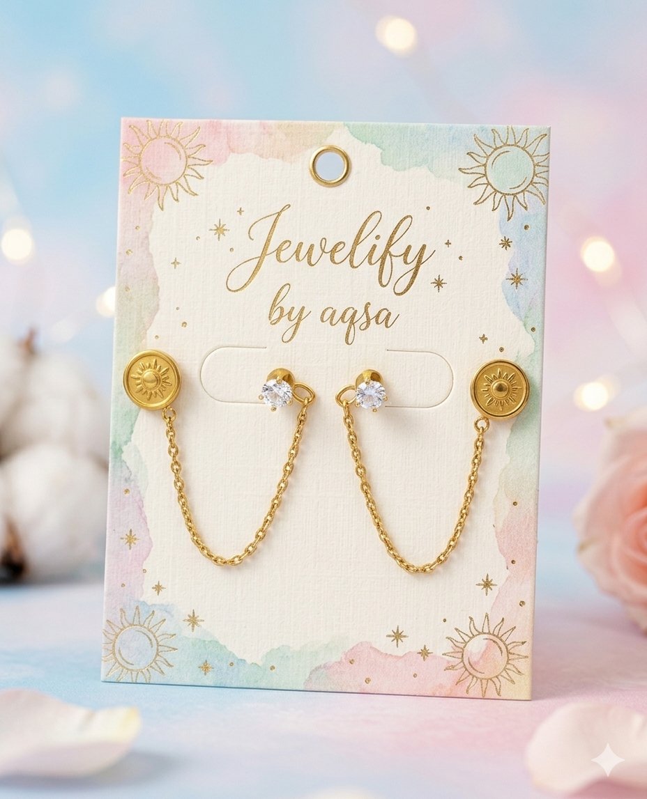 Sui Dhaga Earrings🌟Gold Plated❤️🔥 Double piercings Earrings