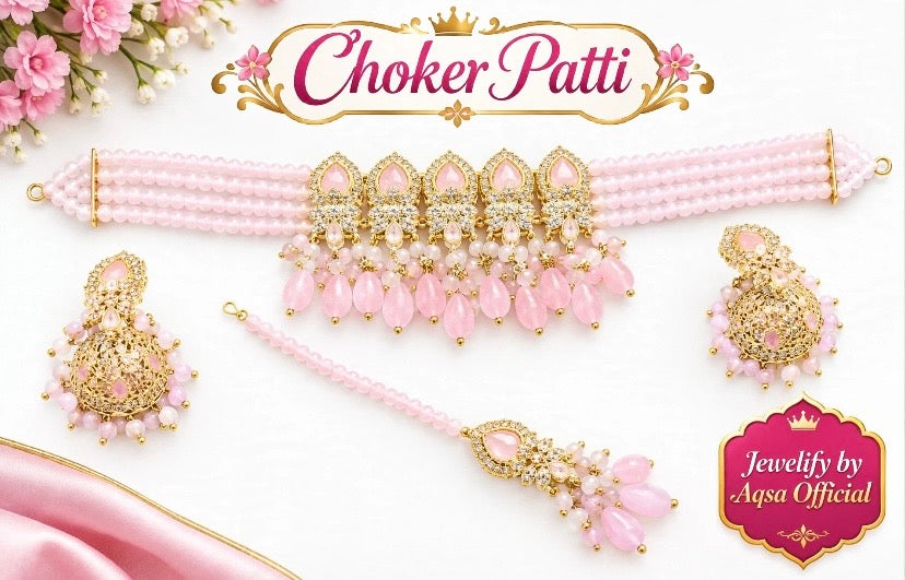 Baby Pink fancy Choker Set🌸