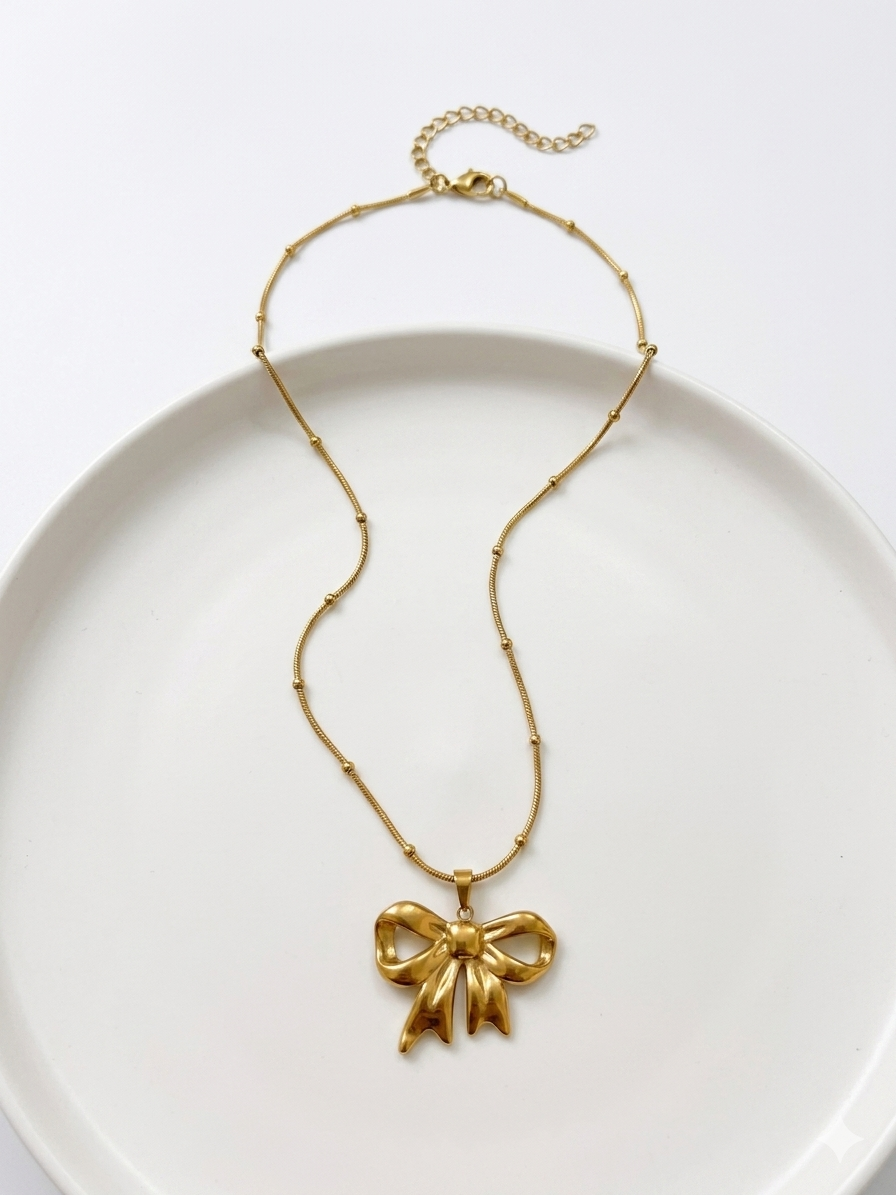 Big Bow Pendant🎀 Premium Stainless Steel🌟18K Gold plated✨