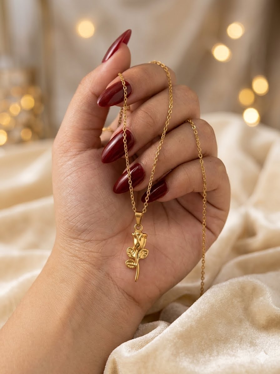 Rose Pendant🌹Premium Stainless Steel 18k 🌟