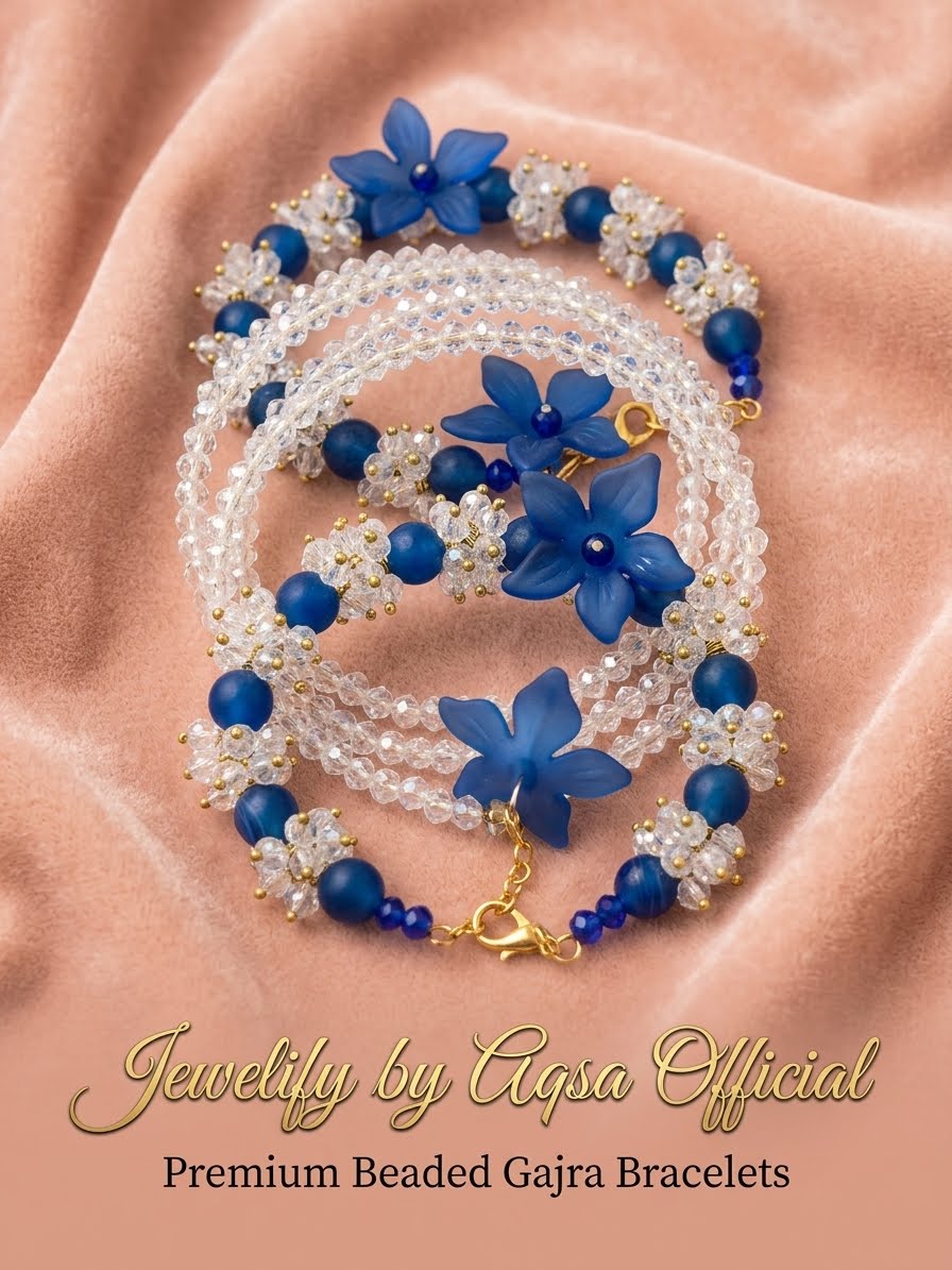 Floral Beaded Bangles Set💙