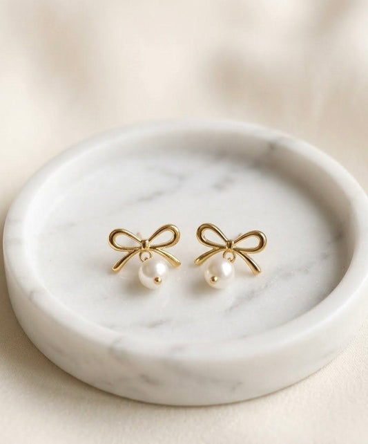 Bow with Pearls Earings🎀