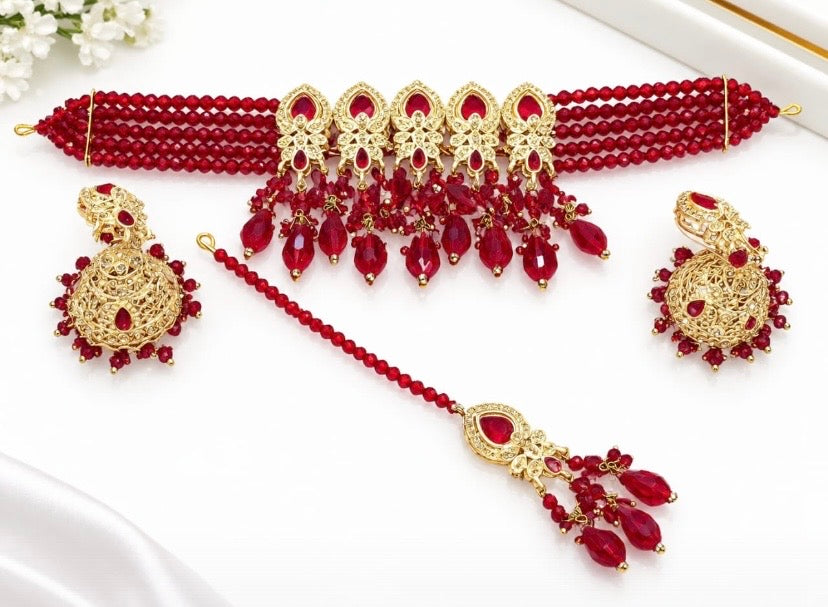 Ruby Red Choker Set🌹
