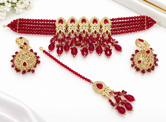 Ruby Red Choker Set🌹