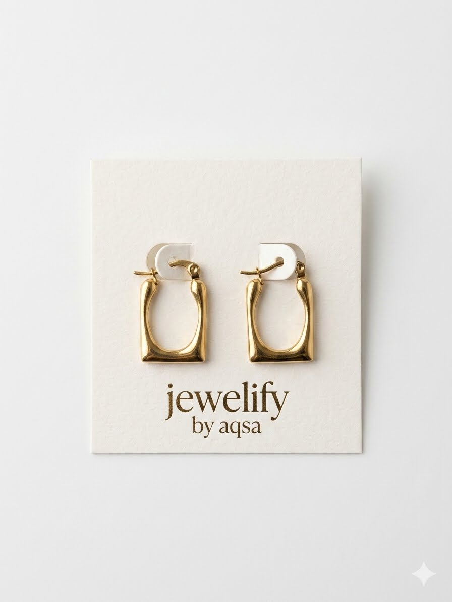 Gold U Shaped Chunky Hoops