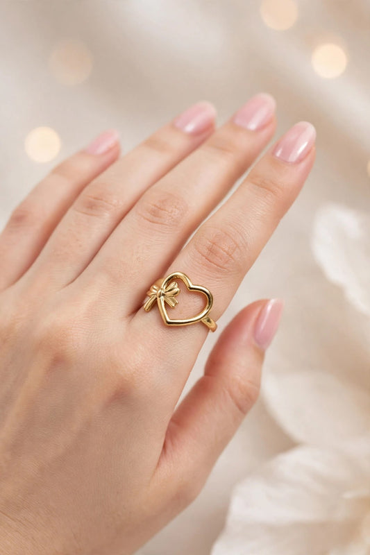 Mini flower Heart Ring😍