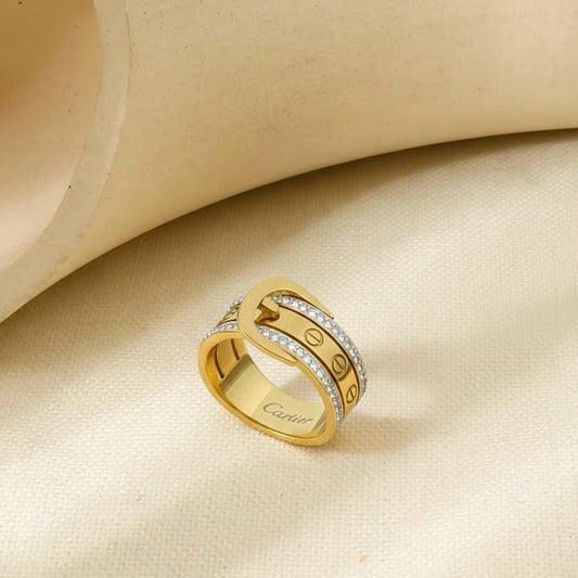 Love screw stones Belt Ring❤️‍🔥