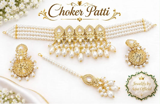 White Pearl fancy Choker Set✨