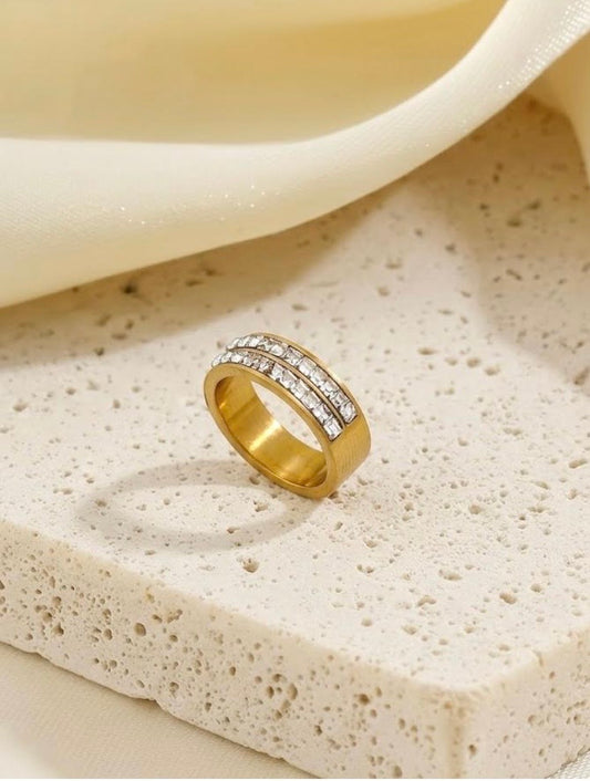 Premium Stainless zircon Gold Ring