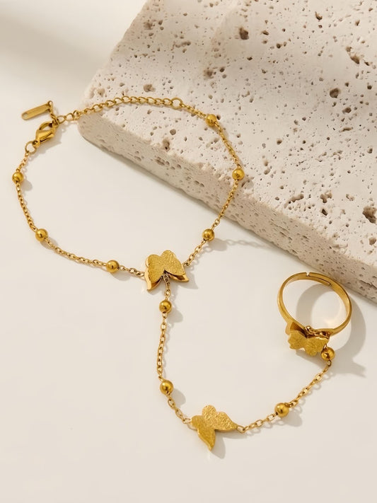 Butterfly with Golden Ball Handchain-Chain🌟