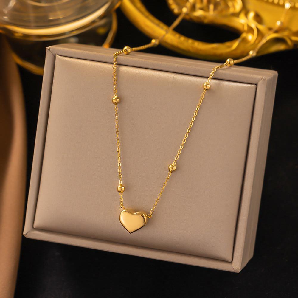 Minimal Heart with ball chain pendant 🌟Premium Stainless steel