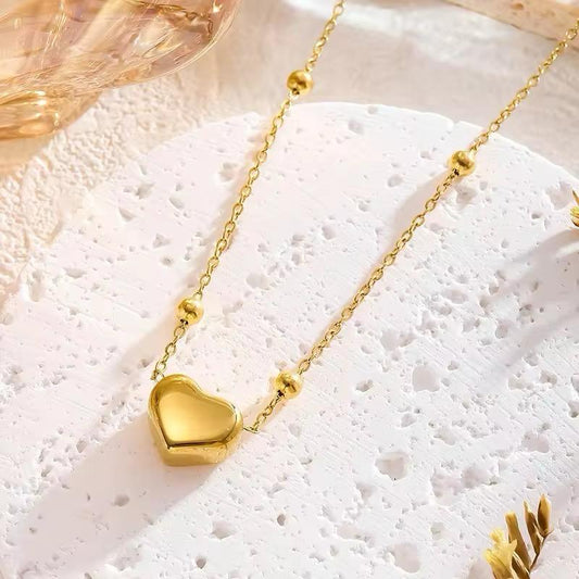 Minimal Heart with ball chain pendant 🌟Premium Stainless steel