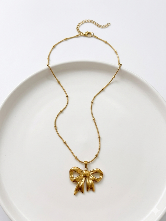 Big Bow Pendant🎀 Premium Stainless Steel🌟18K Gold plated✨