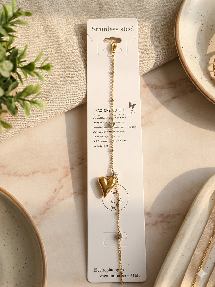 Heart White stones Bracelet ✨