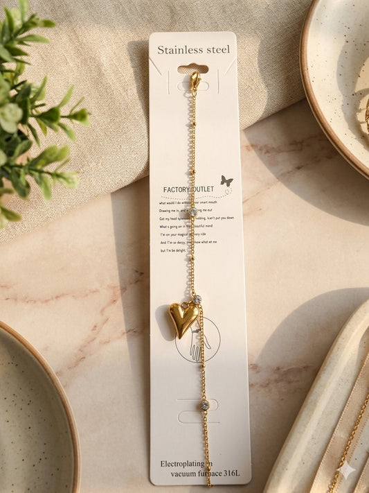 Heart White stones Bracelet ✨