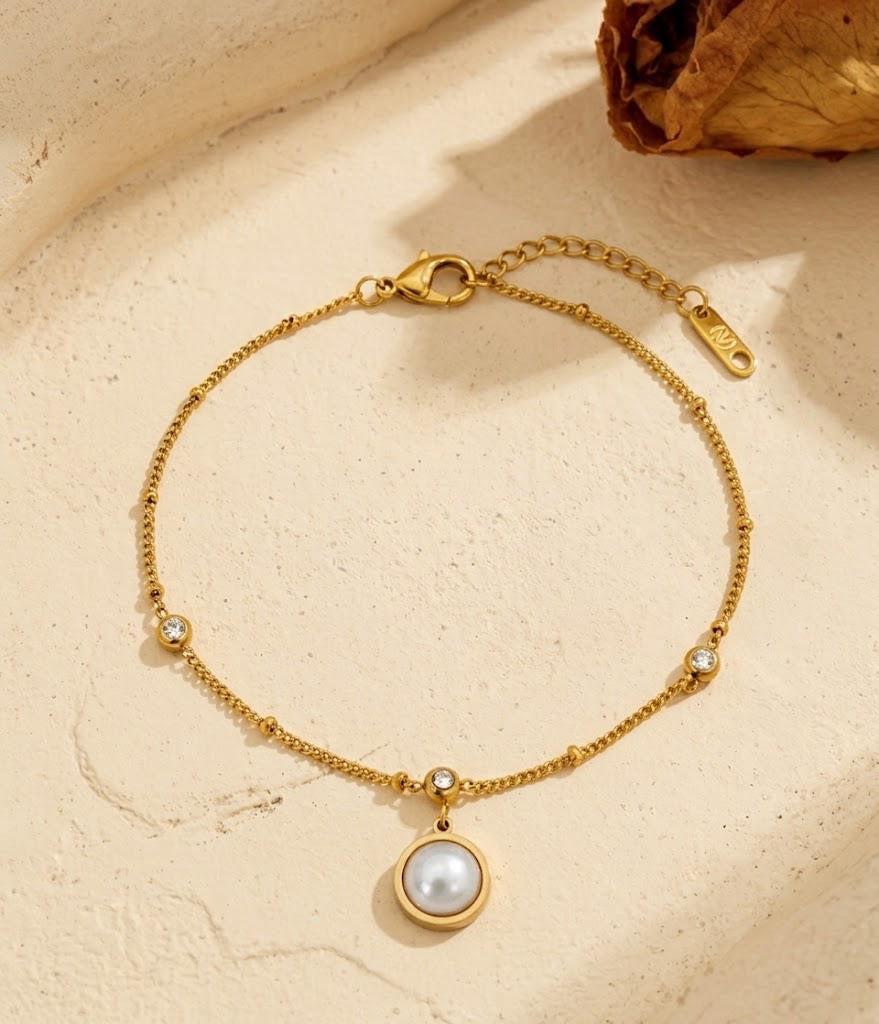 Pearl Drop Charm bracelet ❤️‍🔥