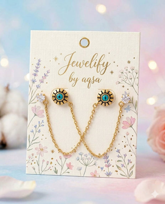 Sui Dhaga Earrings_ Gold Plated🌟 Double piercing Earrings✨