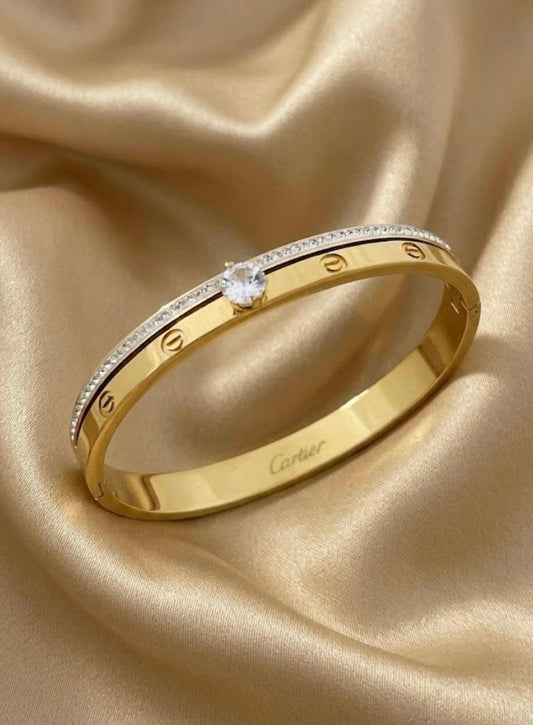 "Love Solitaire White Stone Handcuff"