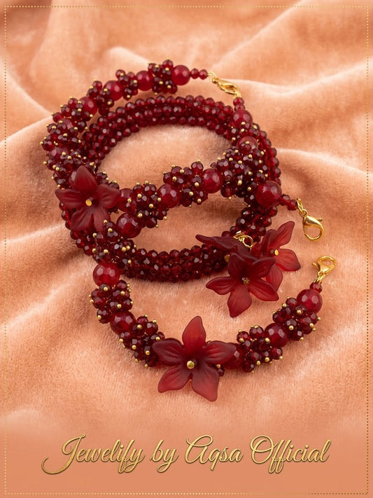 Floral Beaded Bangel Set💌