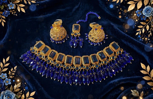 Luxury Royal Blue Choker Set