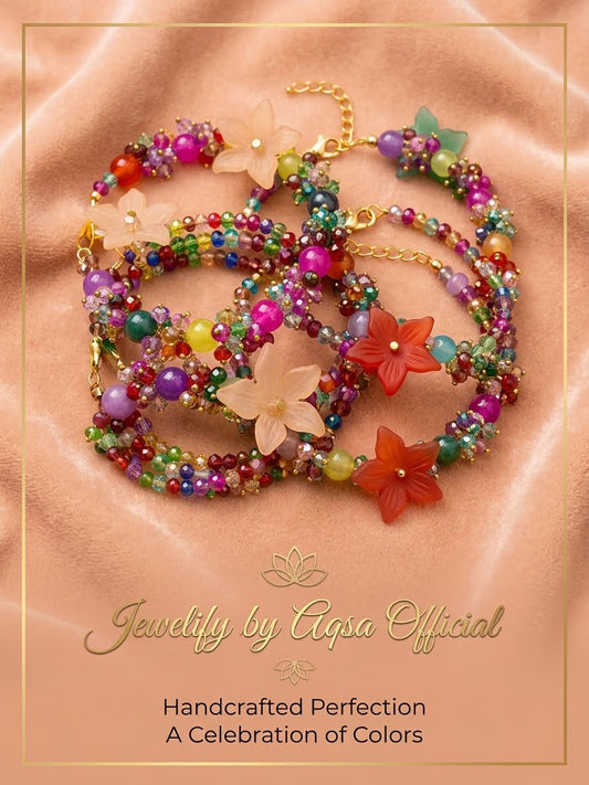 Floral Multicolour Beaded Set🌈