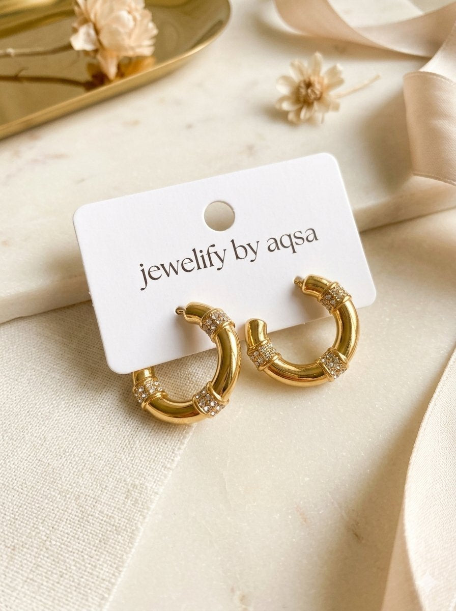 Julify Luxe Zircon Chunky Hoops