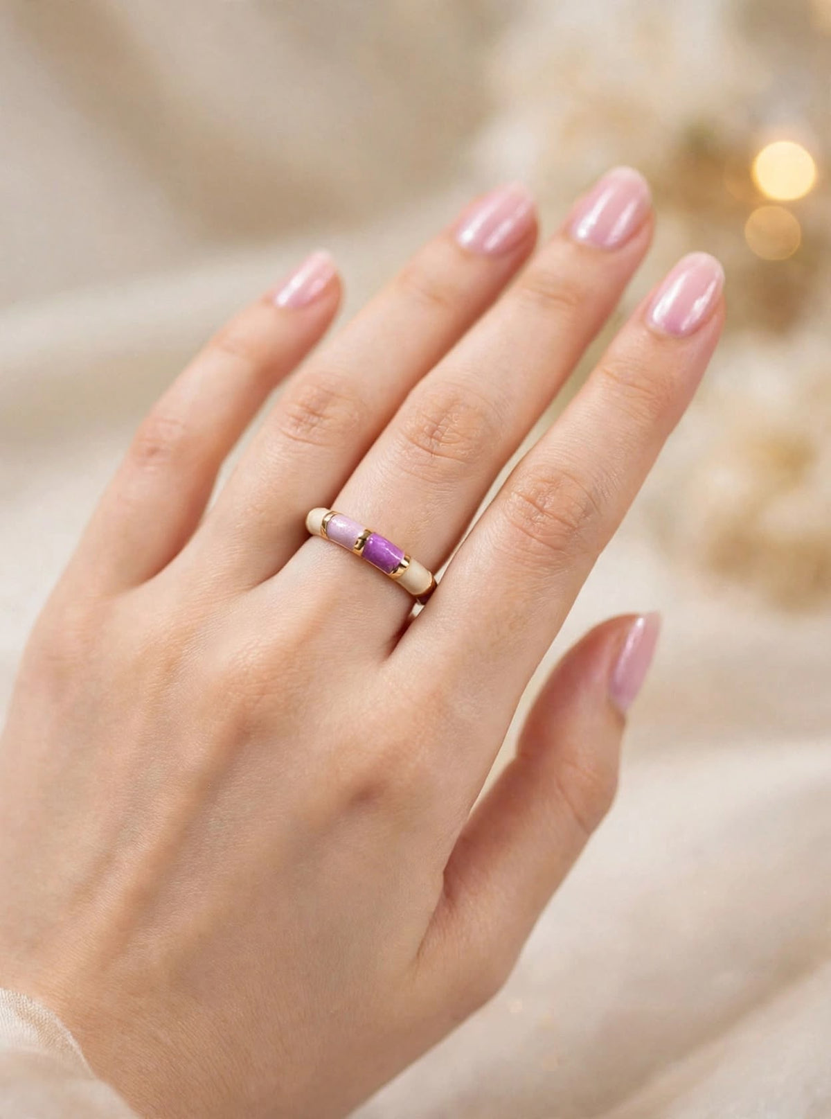 Enamel purple shade ring💍